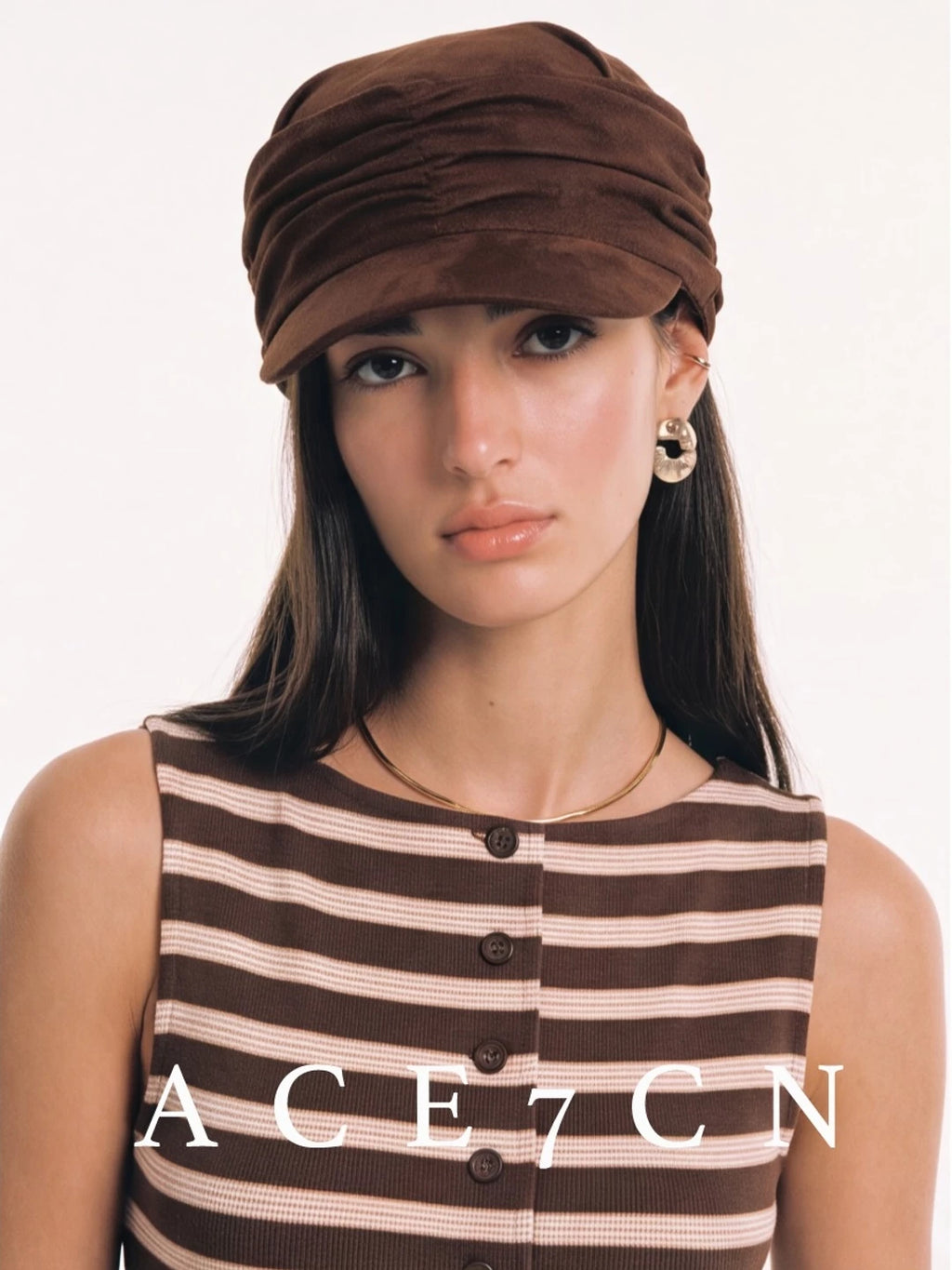 Japanese Niche Handmade Pleated Equestrian Hat Pleated