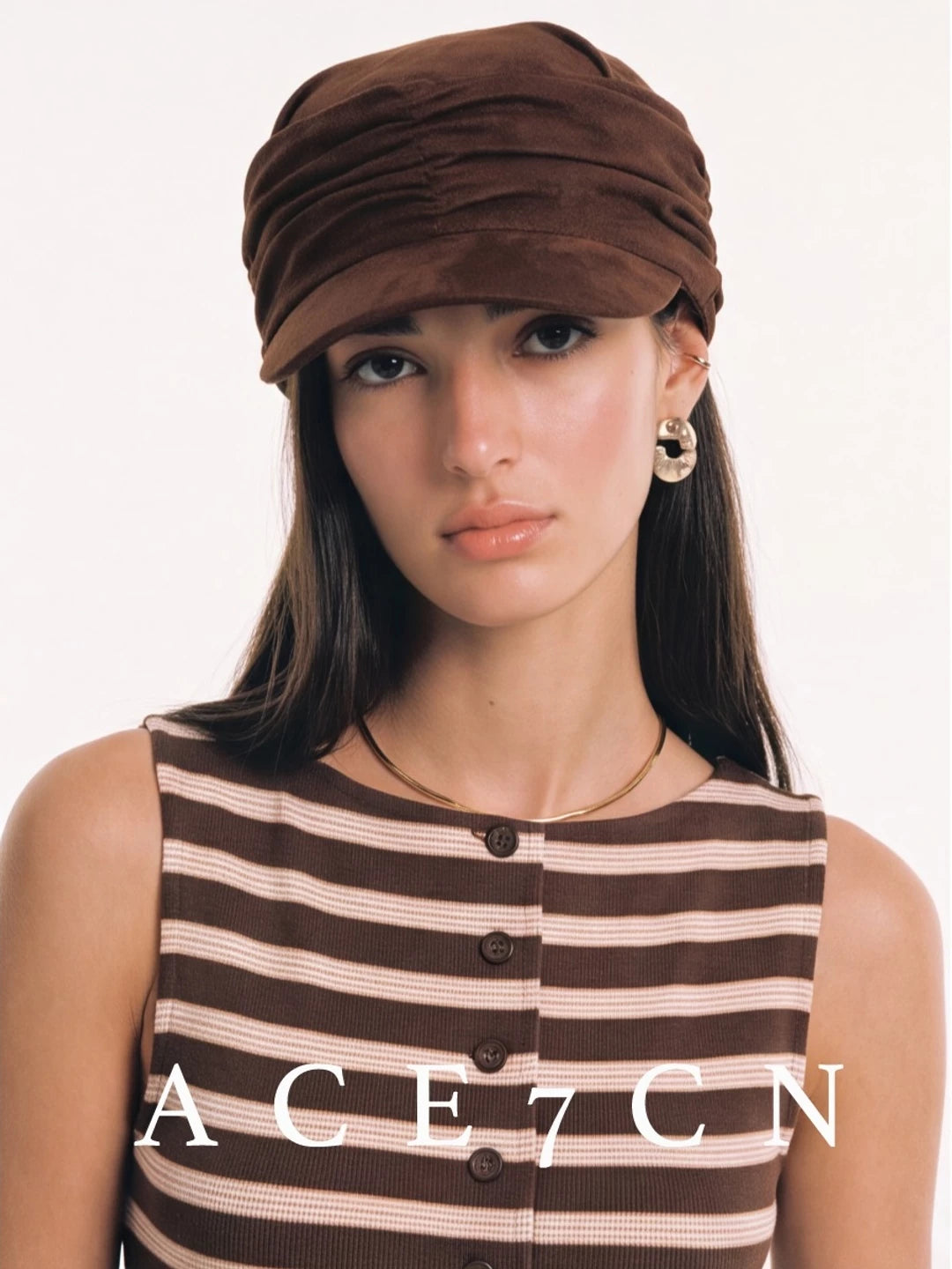 Japanese Niche Handmade Pleated Equestrian Hat Pleated