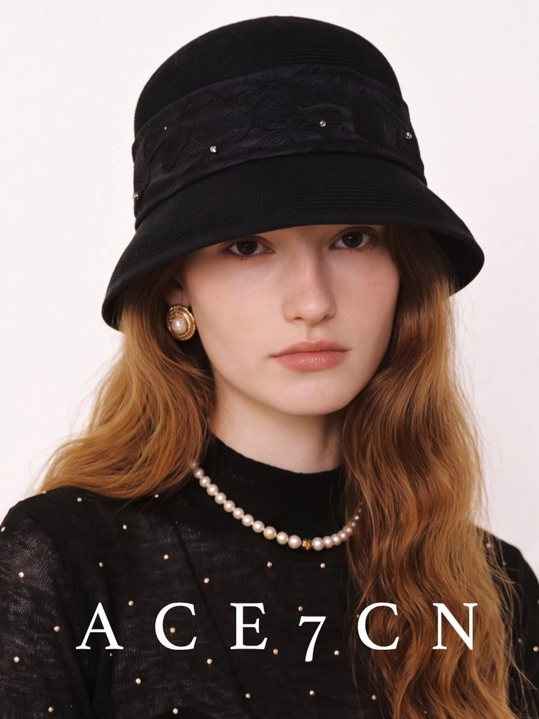 French Vintage Premium Straw-Woven Bucket Hat Lace