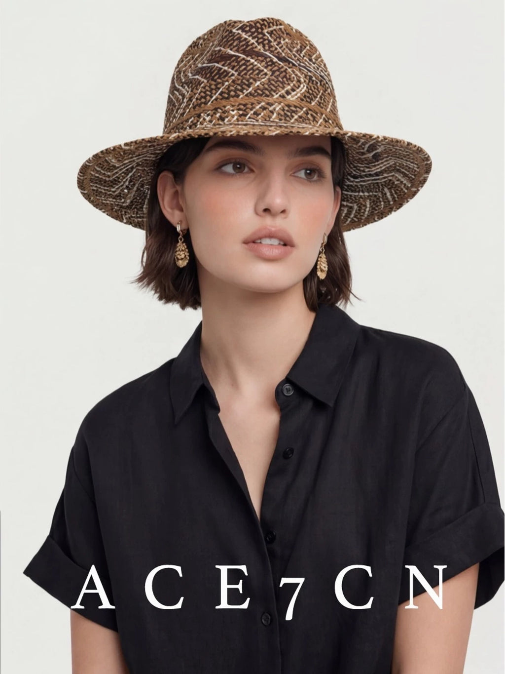 French Niche Elegant Panama Hat Hand-Woven Straw