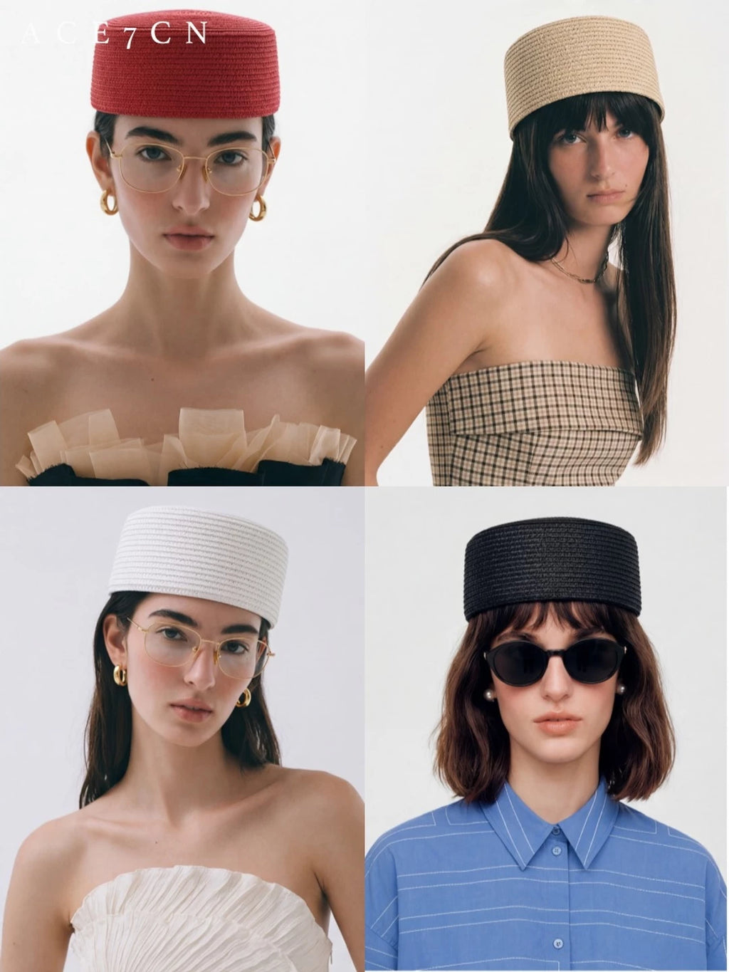 British Vintage Straw-Woven Pillbox Hat pillboxhat Round