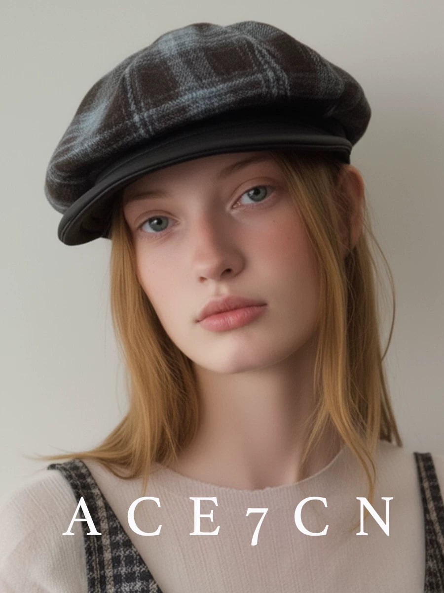 British Plaid Newsboy Cap Vintage Beret Travel