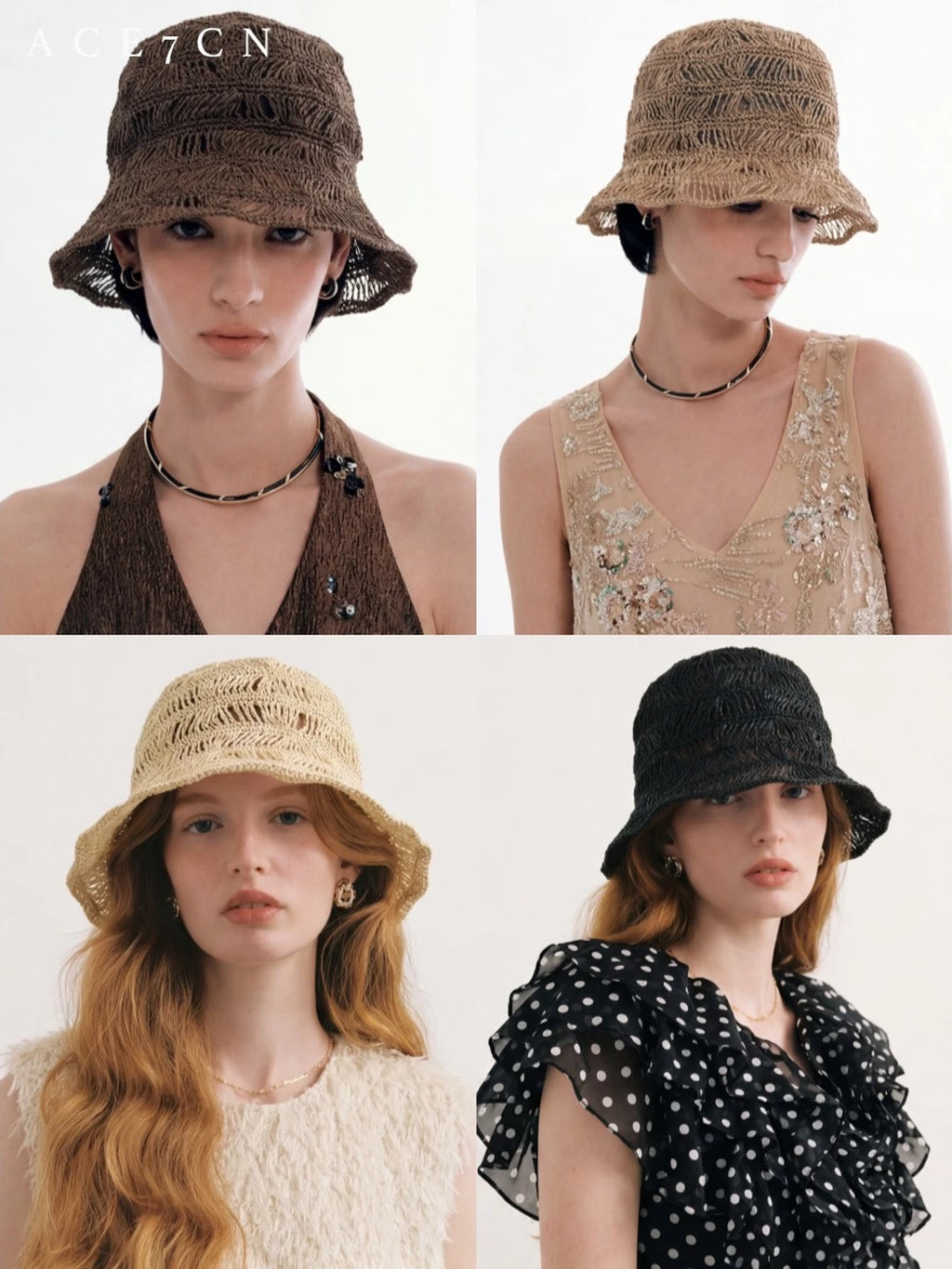 Urban Openwork Bucket Hat Relaxed Lightweight Straw