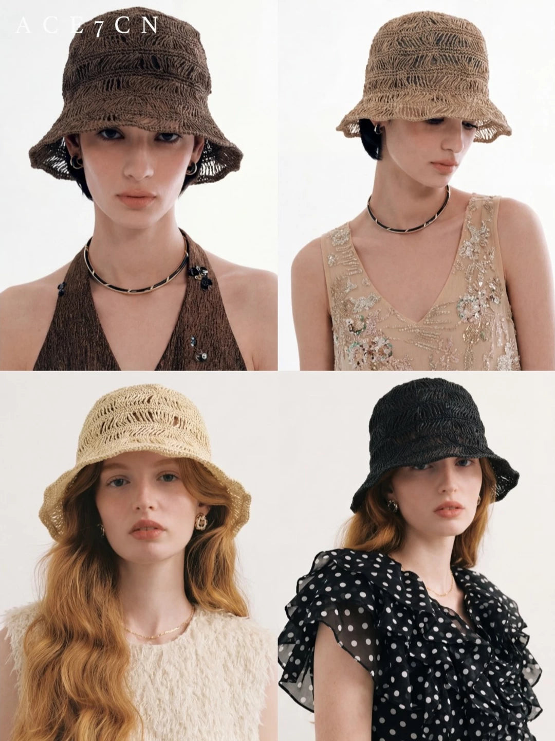 Urban Openwork Bucket Hat Relaxed Lightweight Straw
