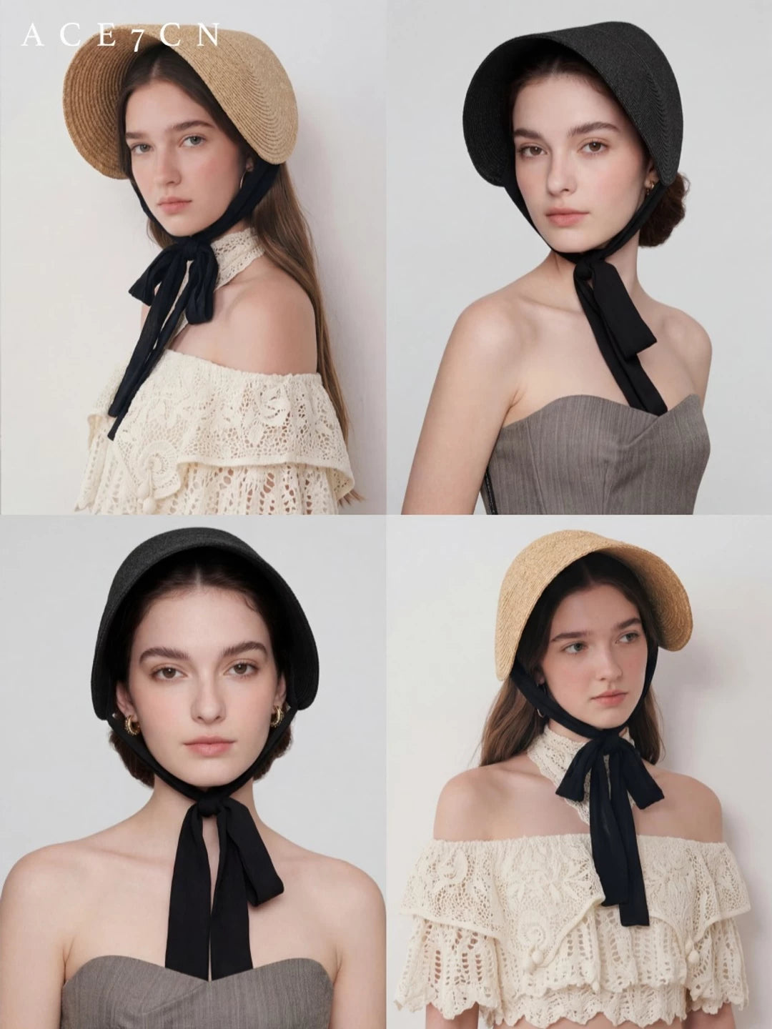Hepburn French Estate Hat One-Piece Wheat-Straw Straw