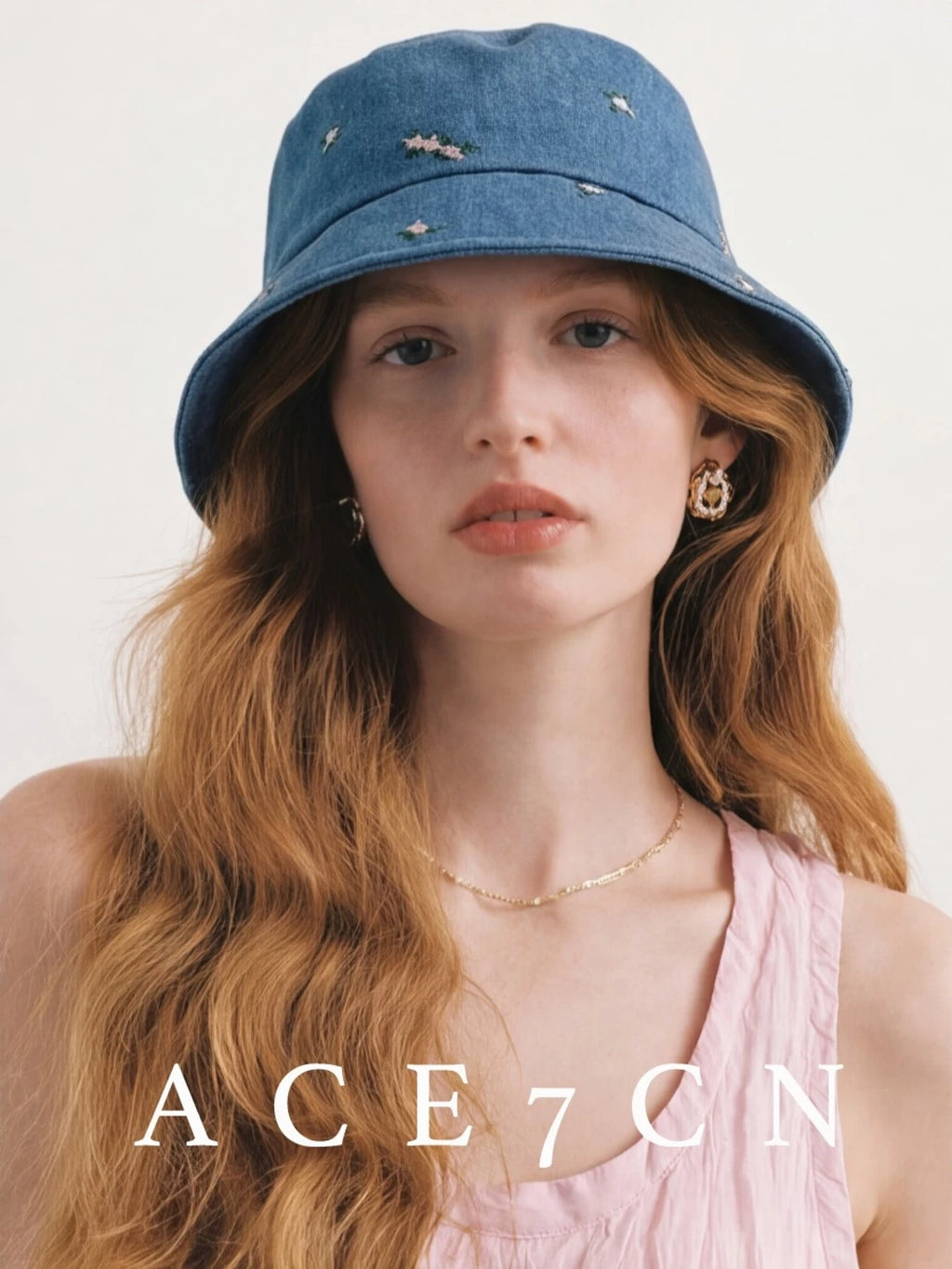 Korean Niche Embroidered Bucket Hat Denim Bucket