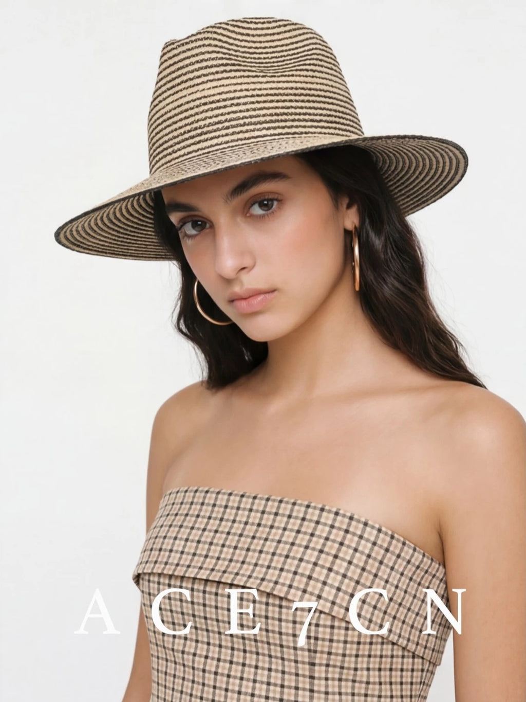 South American California Resort Straw Hat Striped