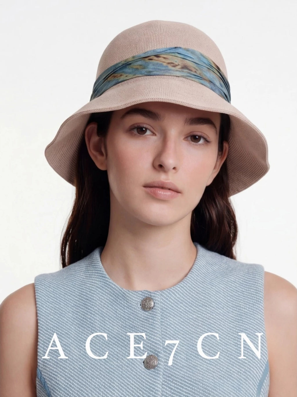 French Vintage Bucket Hat Ink-Wash Bucket Hat