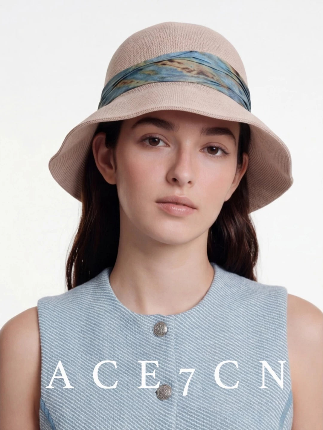French Vintage Bucket Hat Ink-Wash Bucket Hat