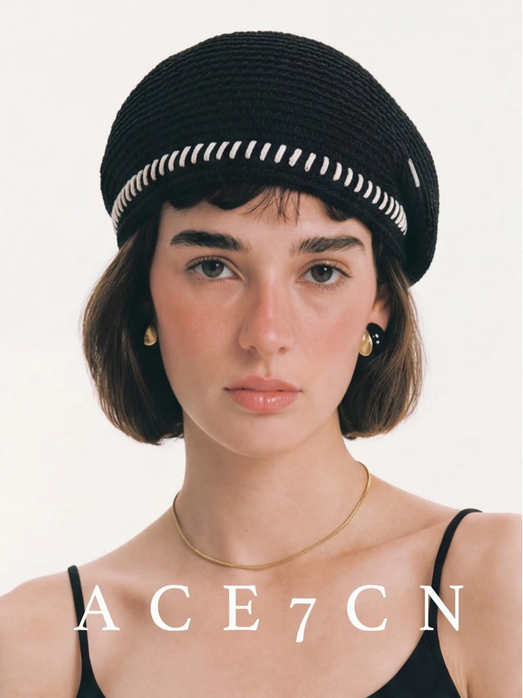 Japanese Niche Hand-Stitched Styling Beret Openwork Painter