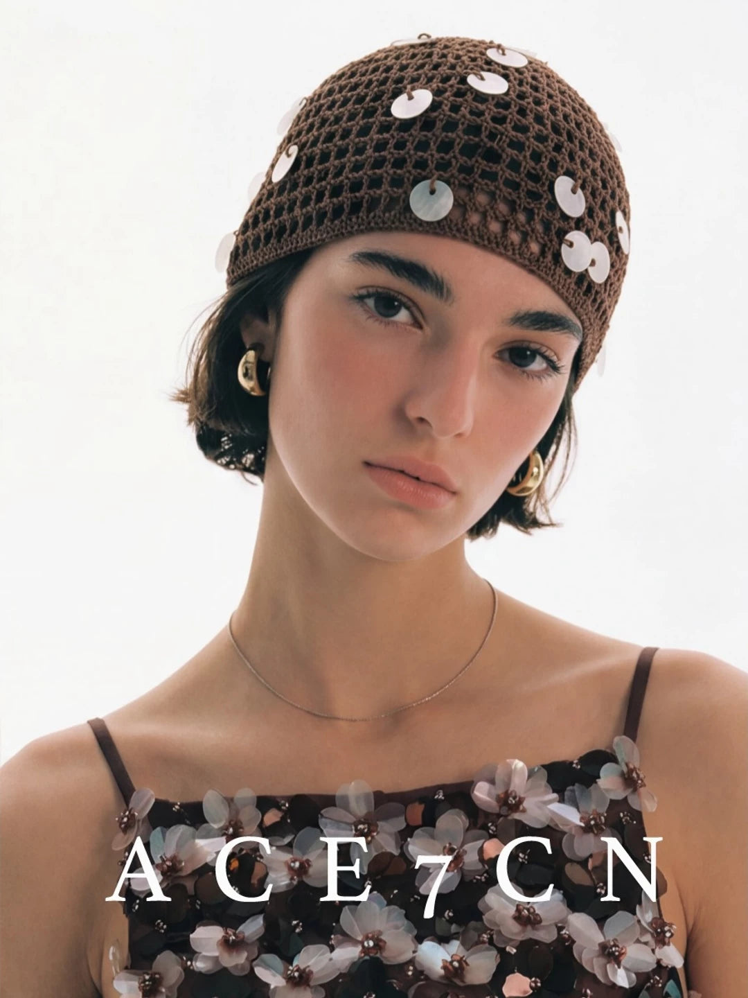 Vintage Chic Hand-Crochet Hat Vintage Openwork Headwrap