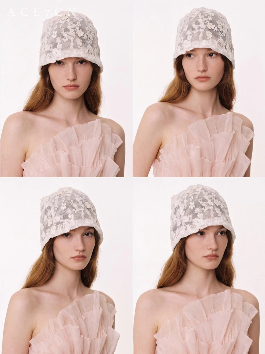 Light-French Vintage Hat chao Lightweight Lace Floral
