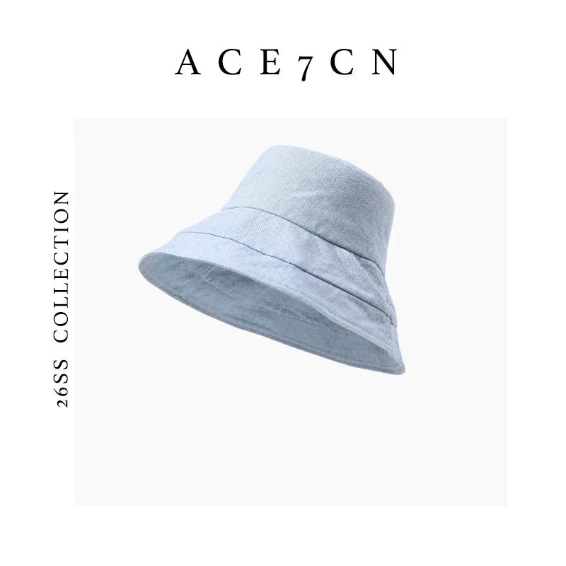 Old-Money Vintage Premium Linen Bucket Hat Wide-Brim