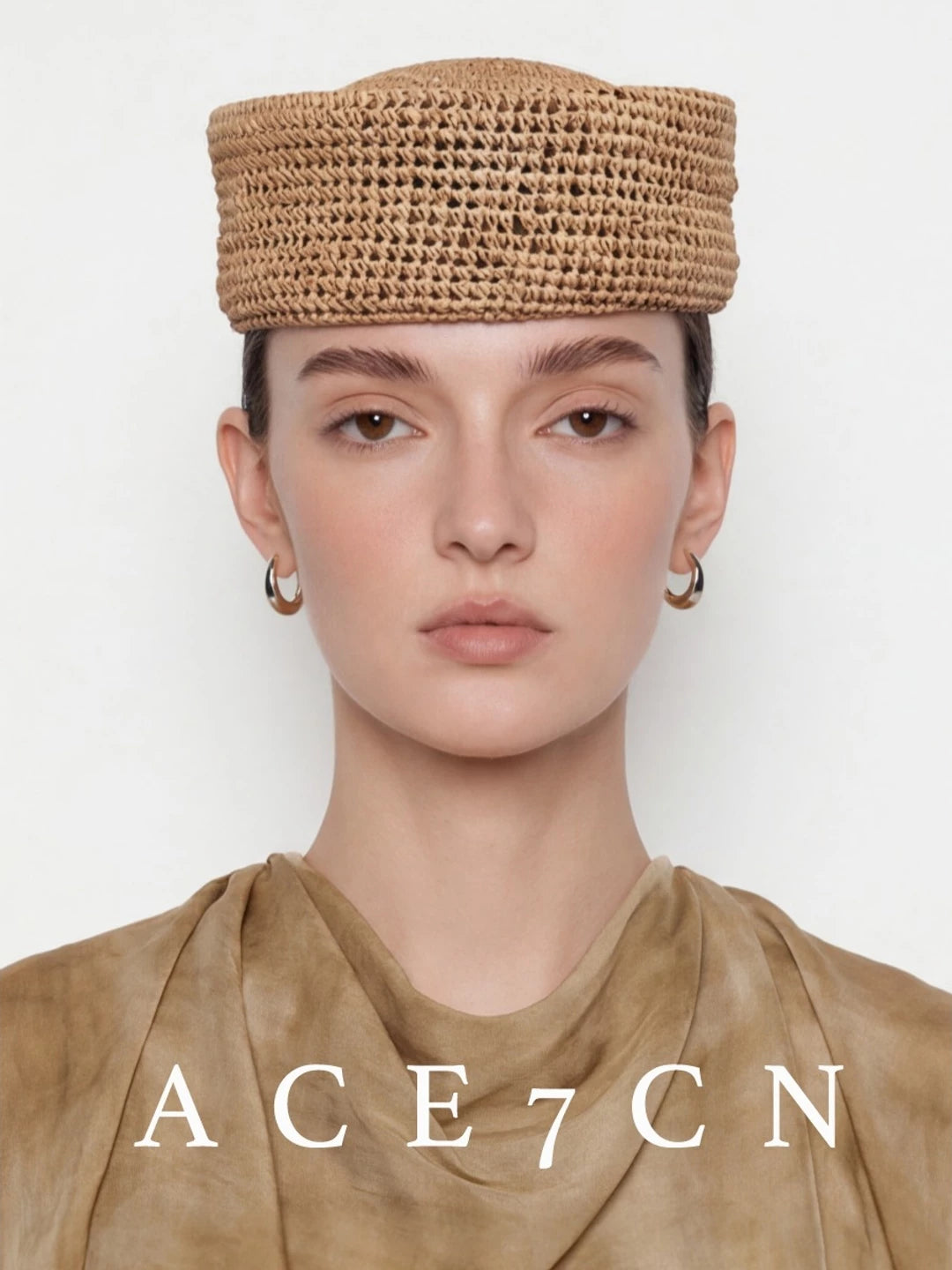 British Vintage Straw-Woven Pillbox Hat pillbox Openwork