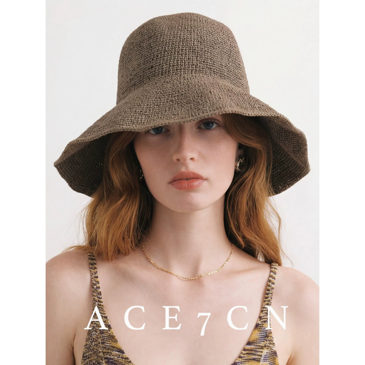 Nordic Classic Wide-Brim Hand-Crochet Bucket Hat Foldable